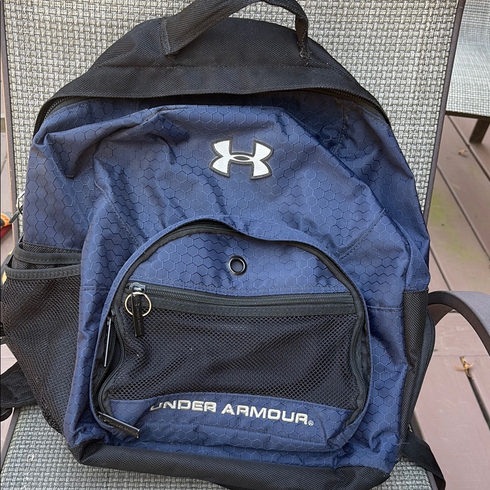 Under Armour Blue and Black Backpack with Classic Design
